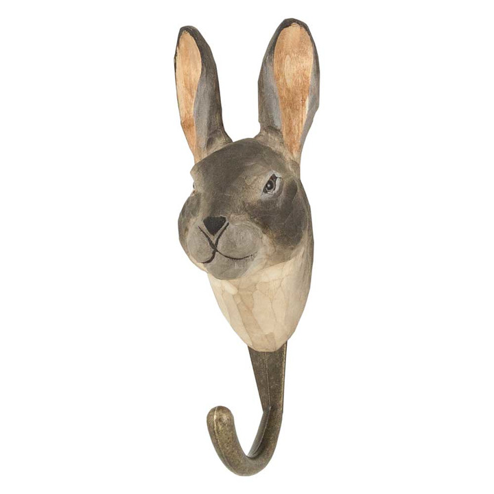 Hand-carved hook Forest Hare