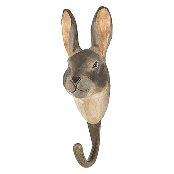 Hand-carved hook Forest Hare