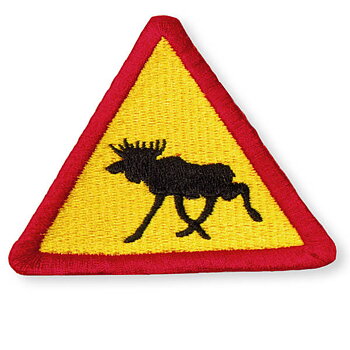 Tygmärke - Broderad Älgvarning
