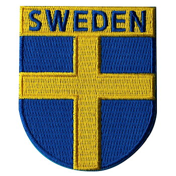 Tygmärke - Broderad Sköld Svensk flagga