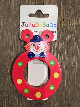 Clownbokstav i trä - Ö, röd