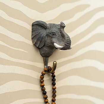 Handcarved hook Elephant 