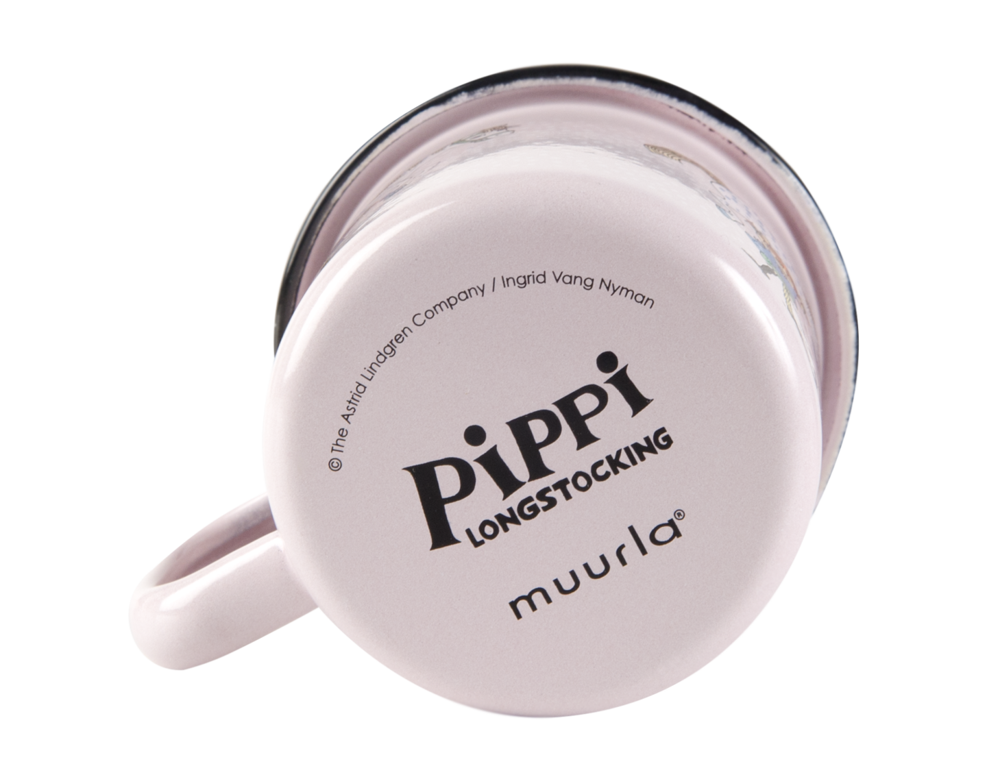 Emaljmugg, 1,5 dl - Pippi och Lilla Gubben, rosa - 3