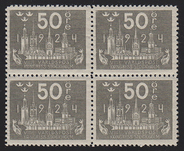 product-image F 205, 50 öre Världspostkongressen fyrblock **