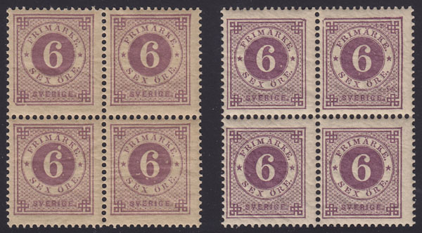 F 44b+44c, 6 öre Ringtyp fyrblock **