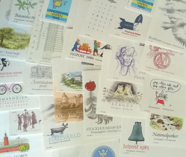 Svenska FDC med vinjetter