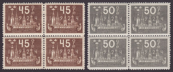 F 204-05, Världspostkongressen 1924 fyrblock **