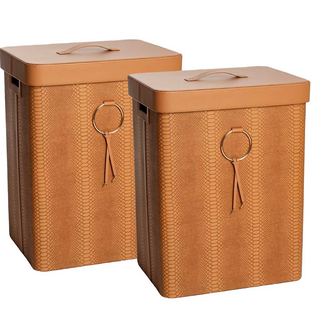 Förvaringskorg med lock  / Ljusbrun / Box Ring