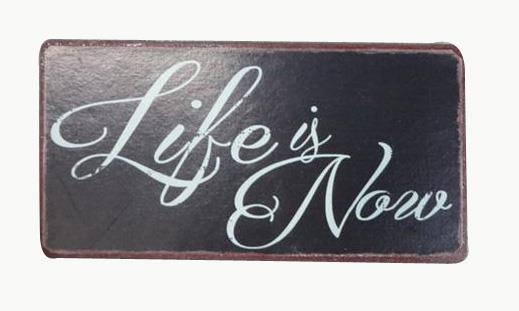 Kylskåpsmagnet / Emaljskylt /  Life is now