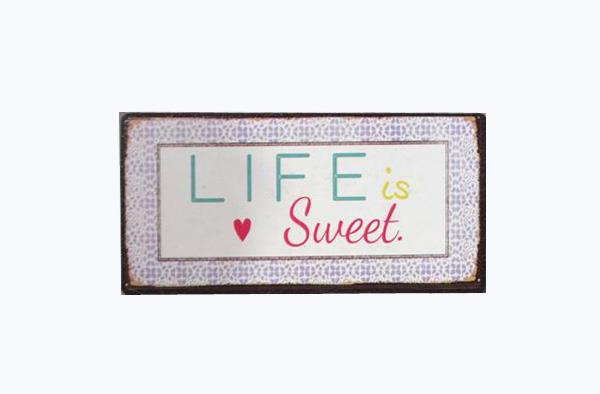 Kylskåpsmagnet / Emaljskylt / Life is sweet