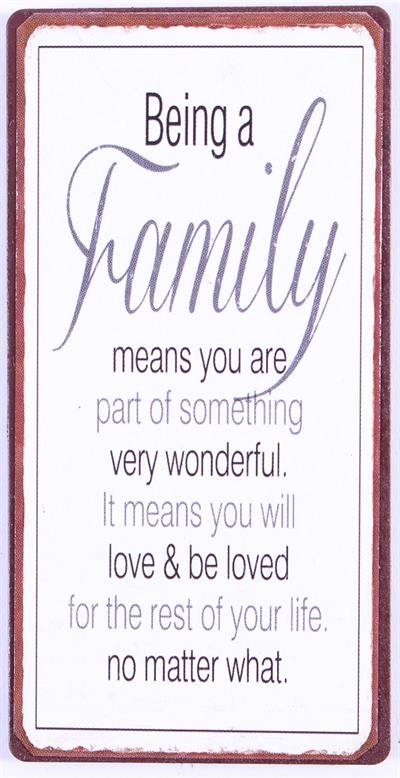 Kylskåpsmagnet / Emaljskylt / Family