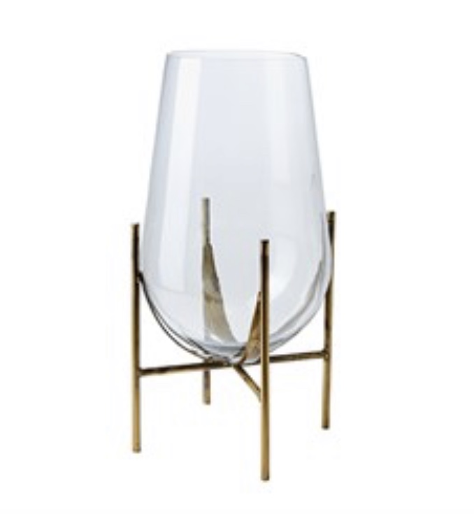 Vas i mässingsfärgad ställning
