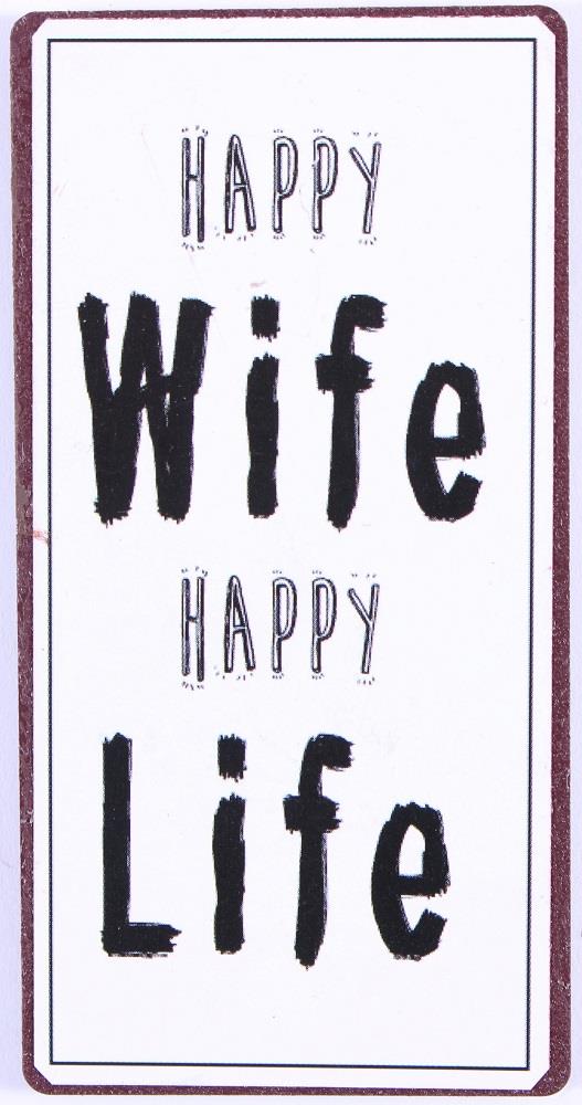Kylskåpsmagnet / Emaljskylt / Happy Wife