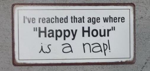 Kylskåpsmagnet / Emaljskylt / Happy hour