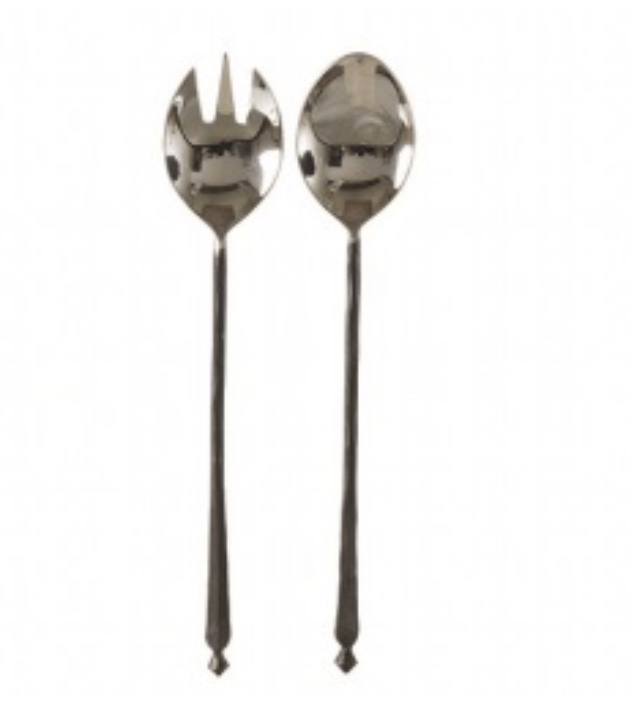 Salladsbestick / Svart-Silver / 36cm