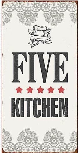 Kylskåpsmagnet / Emaljskylt /  5 stars Kitchen