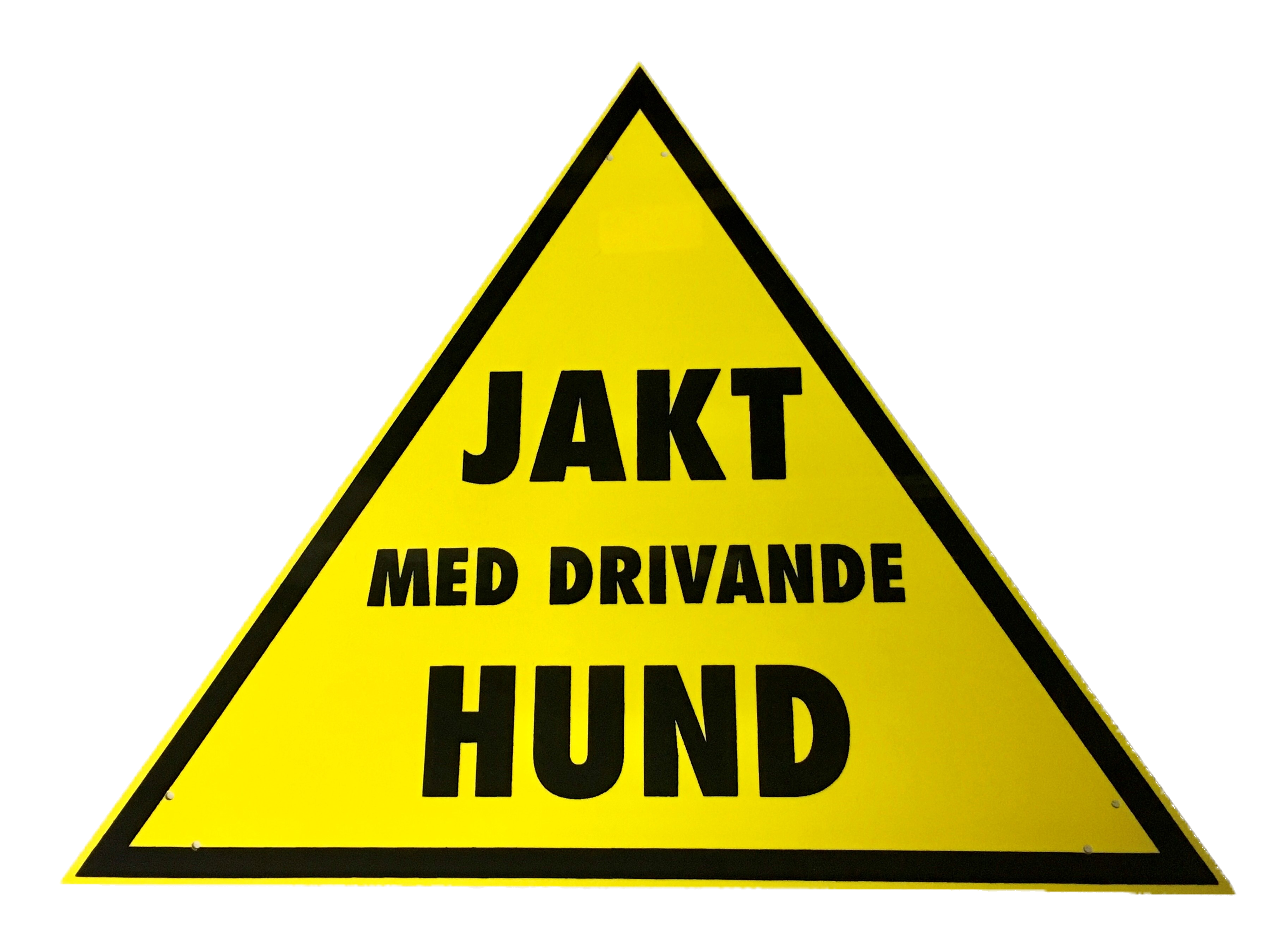 Varningstriangel Jakt med drivande hund