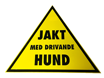 Varningstriangel Jakt med drivande hund