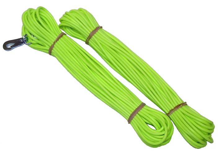 Spårlina 15m 4mm neongul gummerad