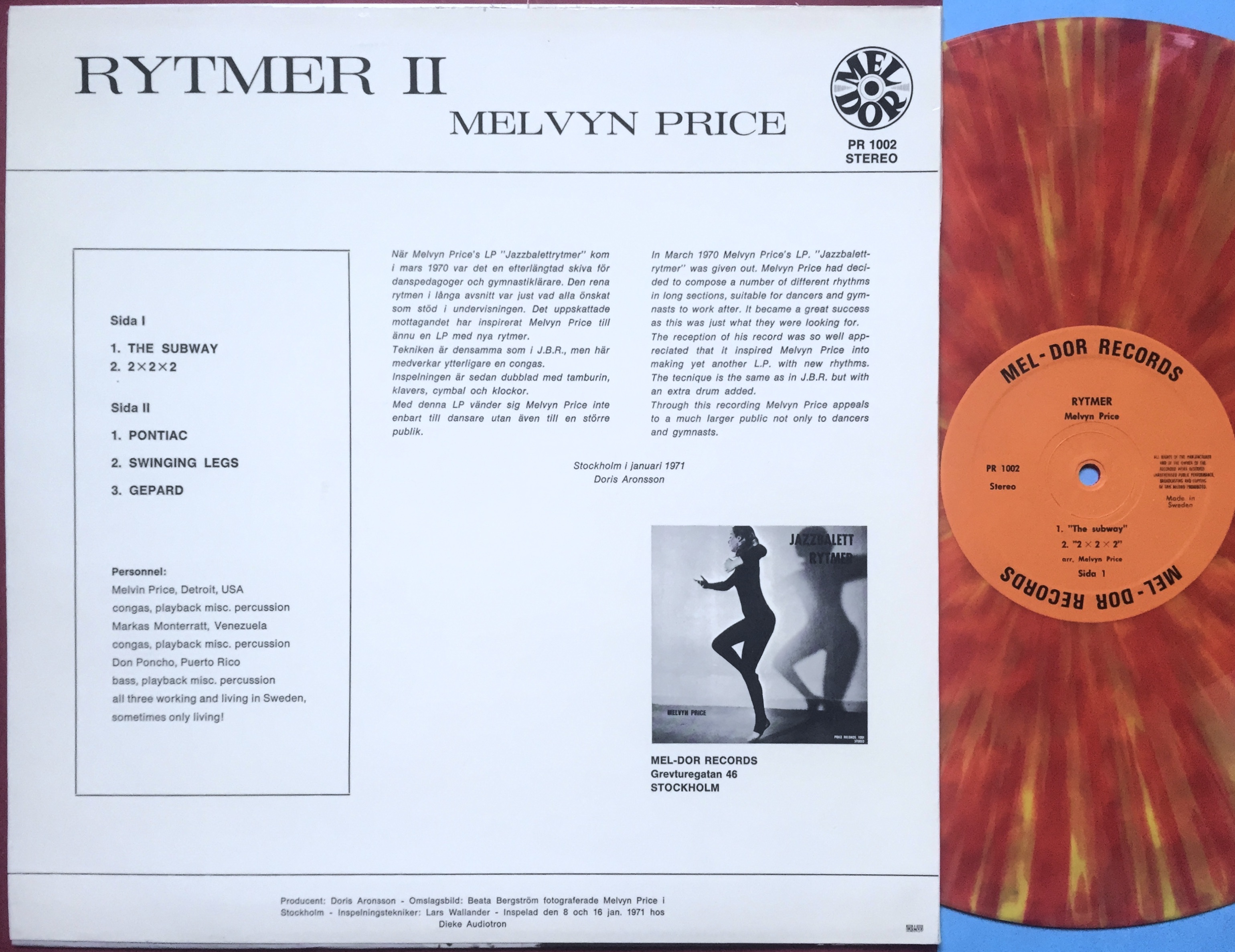 MELVYN PRICE - Rytmer II Swe-orig MULTIFÄRGAD vinyl LP 1971 - 7