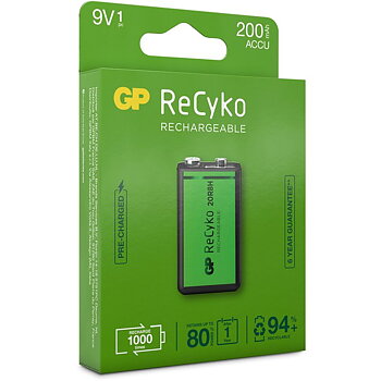 GP - ReCyko 9V-batteri - 200mAh - 1pack