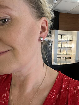 WARNA SILVER EARRINGS WITH CHAIN 1pc