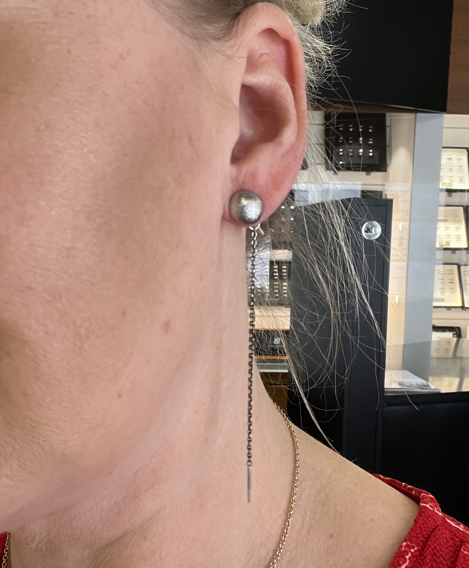 WARNA SILVER EARRINGS WITH CHAIN 1pc - 4