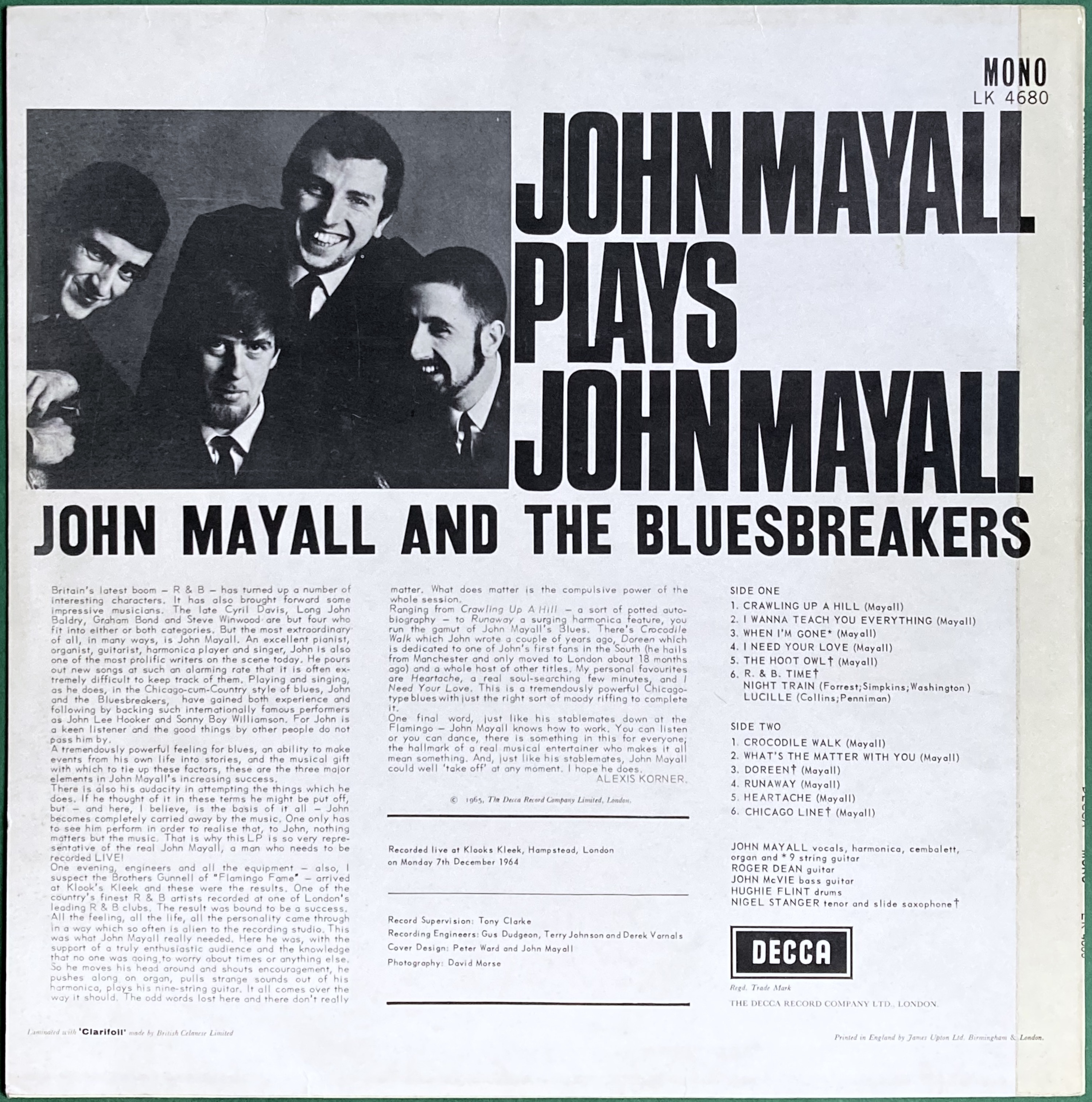 JOHN MAYALL - Plays John Mayall UK LP 1965 - 3