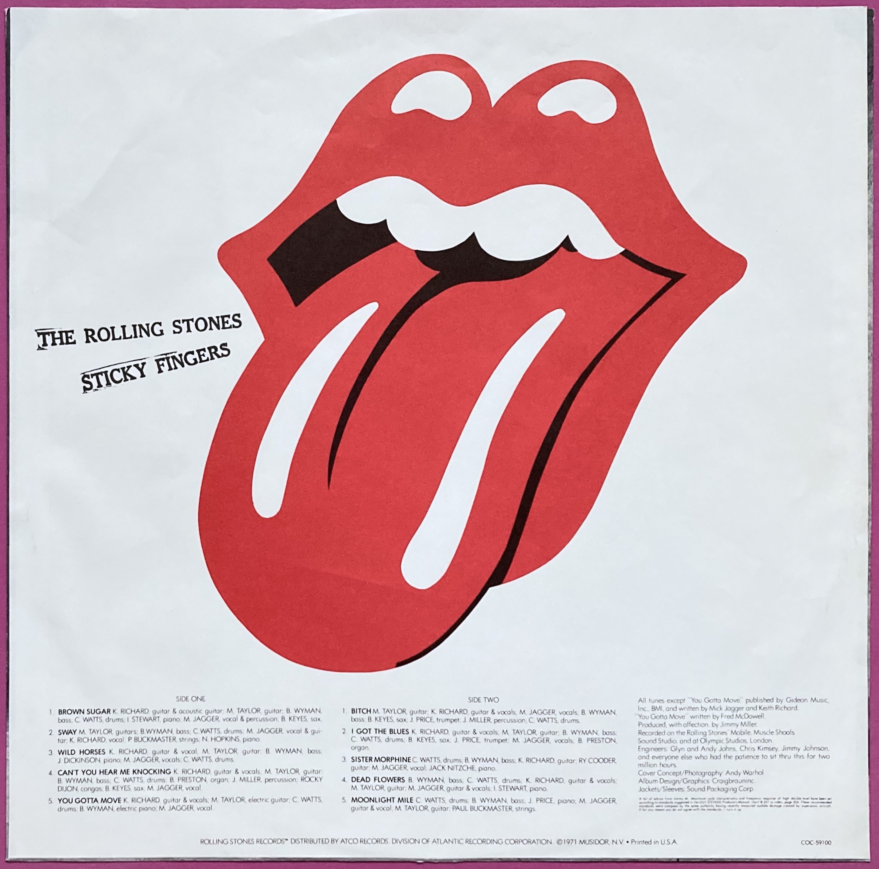 ROLLING STONES - Sticky fingers US LP 1971 - 6