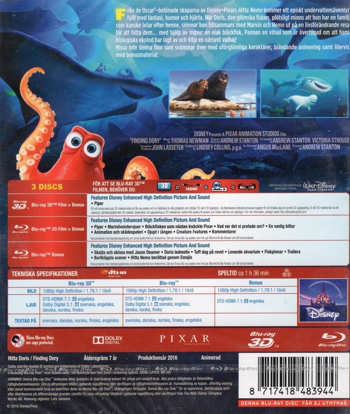 Hitta Doris (Real 3D + Blu-ray) - 2