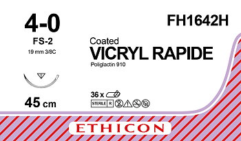 Vicryl Rapide sutur 4-0, FH1642H, FS-2 needle, 45 cm undyed