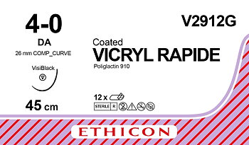 Vicryl Rapide sutur 4-0, V2921G, DA needle VB, 45 cm undyed