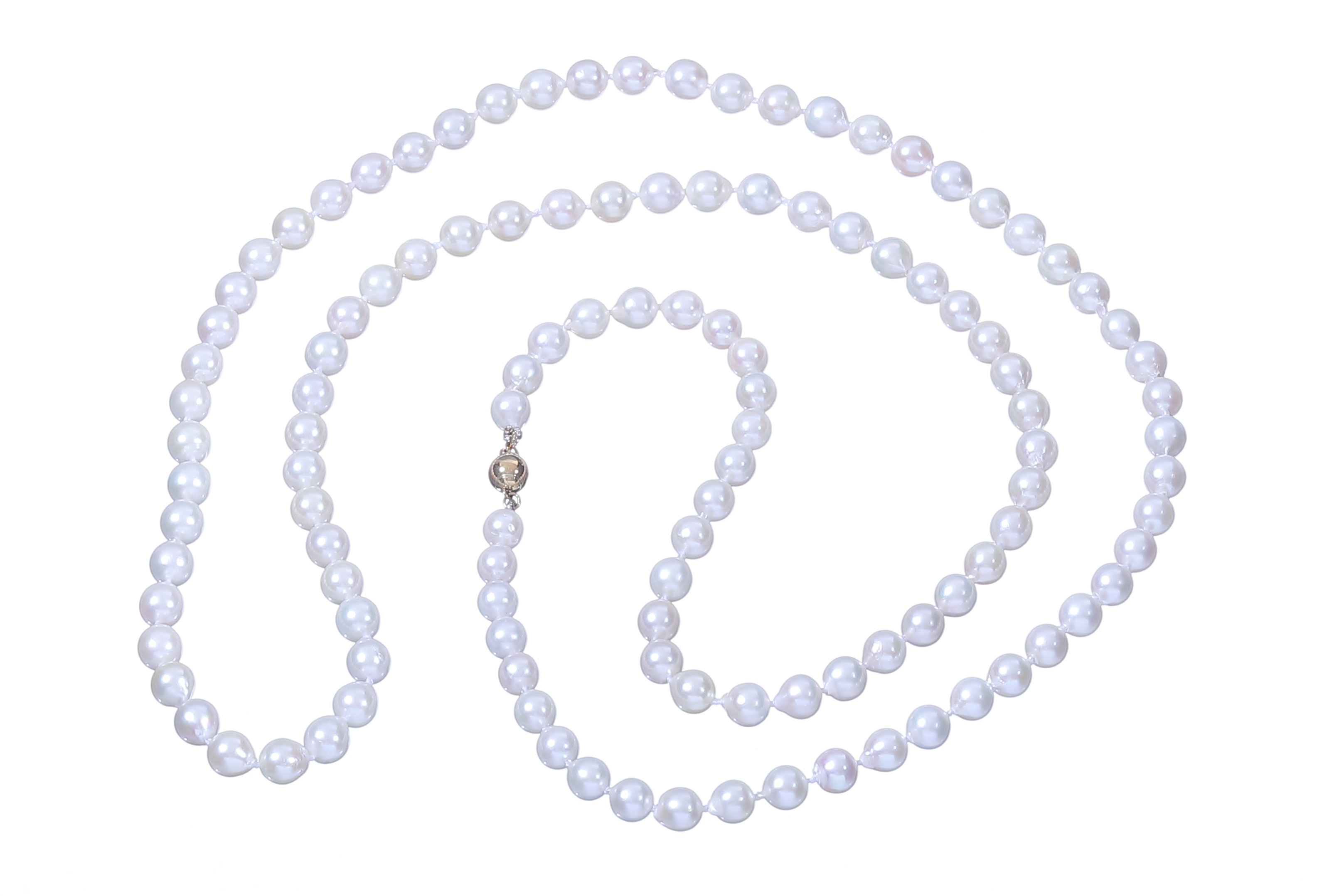 Lange Halskette-Akoya mit Goldverschluss 6–6.5 mm - 5
