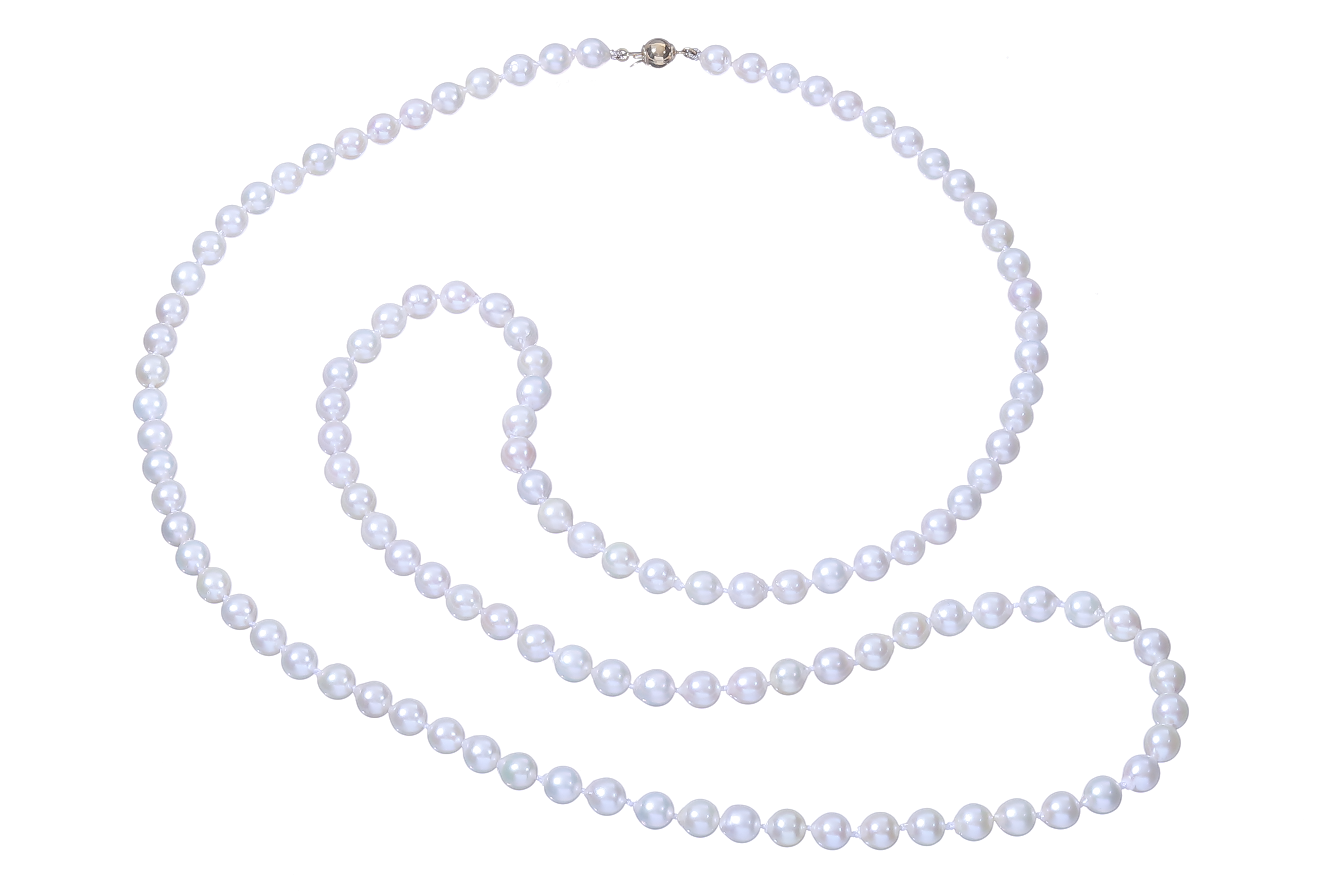Lange Halskette-Akoya mit Goldverschluss 6–6.5 mm - 3