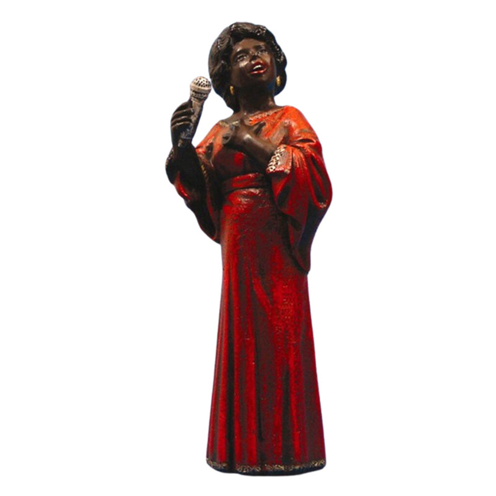 Jazz figur: Sanger 17 cm,  rød kjole