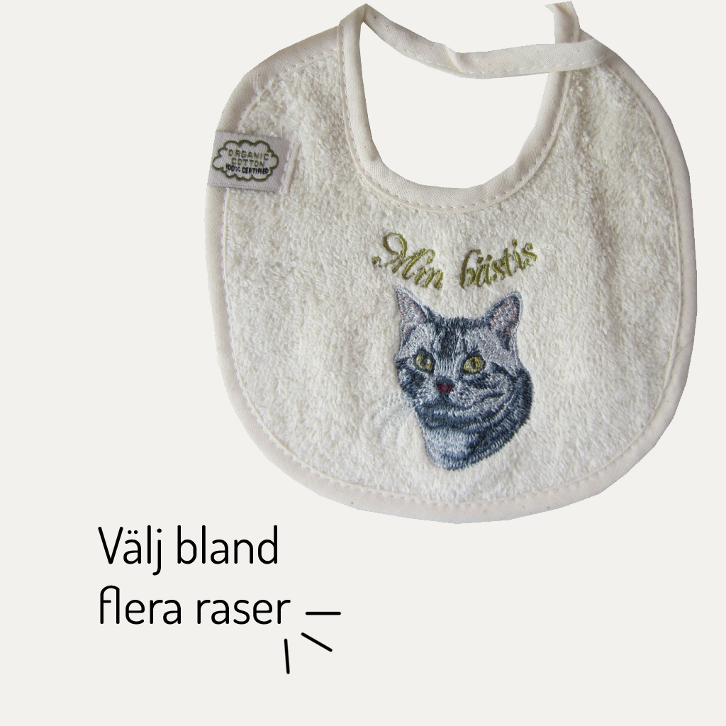 Haklapp med broderad hund eller katt - Min bästis