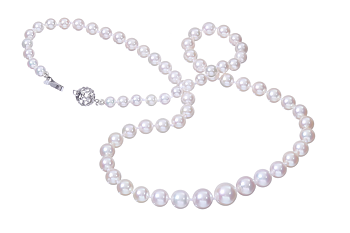 Collar de perlas Akoya de calidad AAA de 4.5-9 mm con cierre de oro blanco