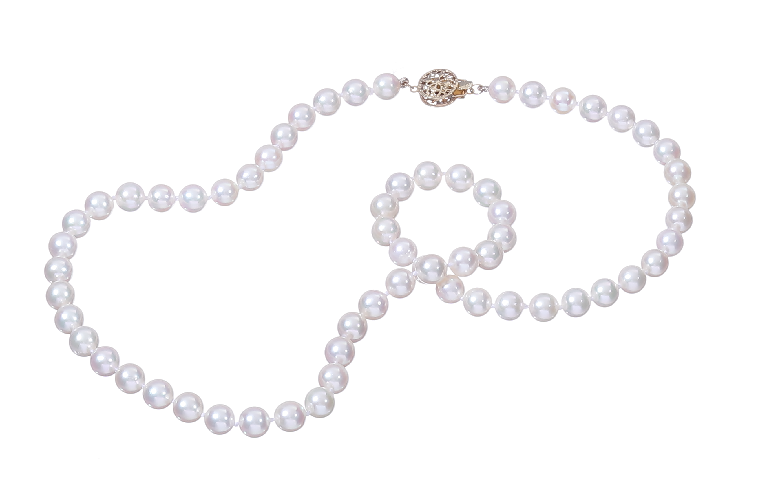 Collana di perle coltivate Akoya di qualità AAA da 6-6,5mm con chiusura in oro - 4