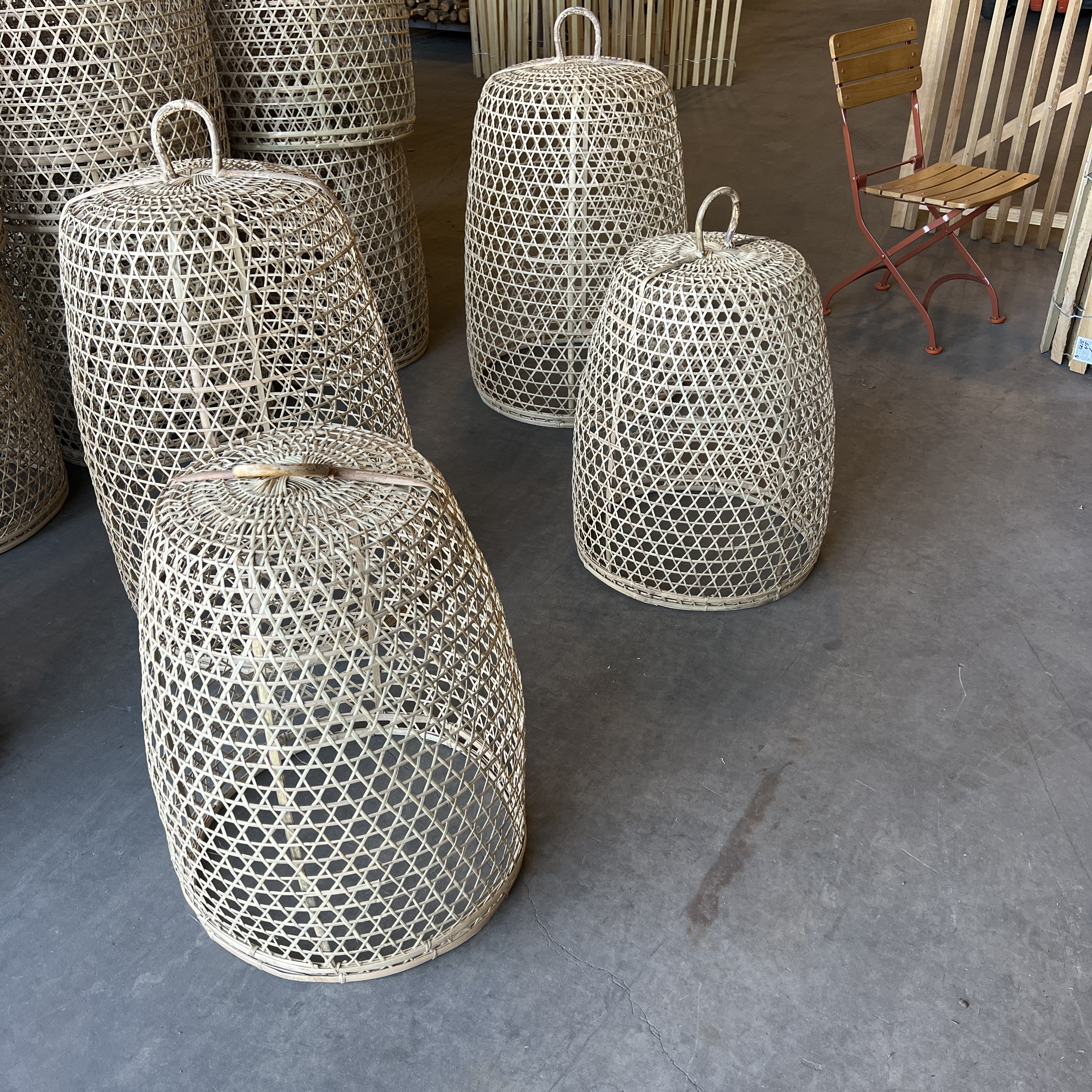 Asian Basket lamp made of braided bamboo - Medium large diameter 55 cm - 3