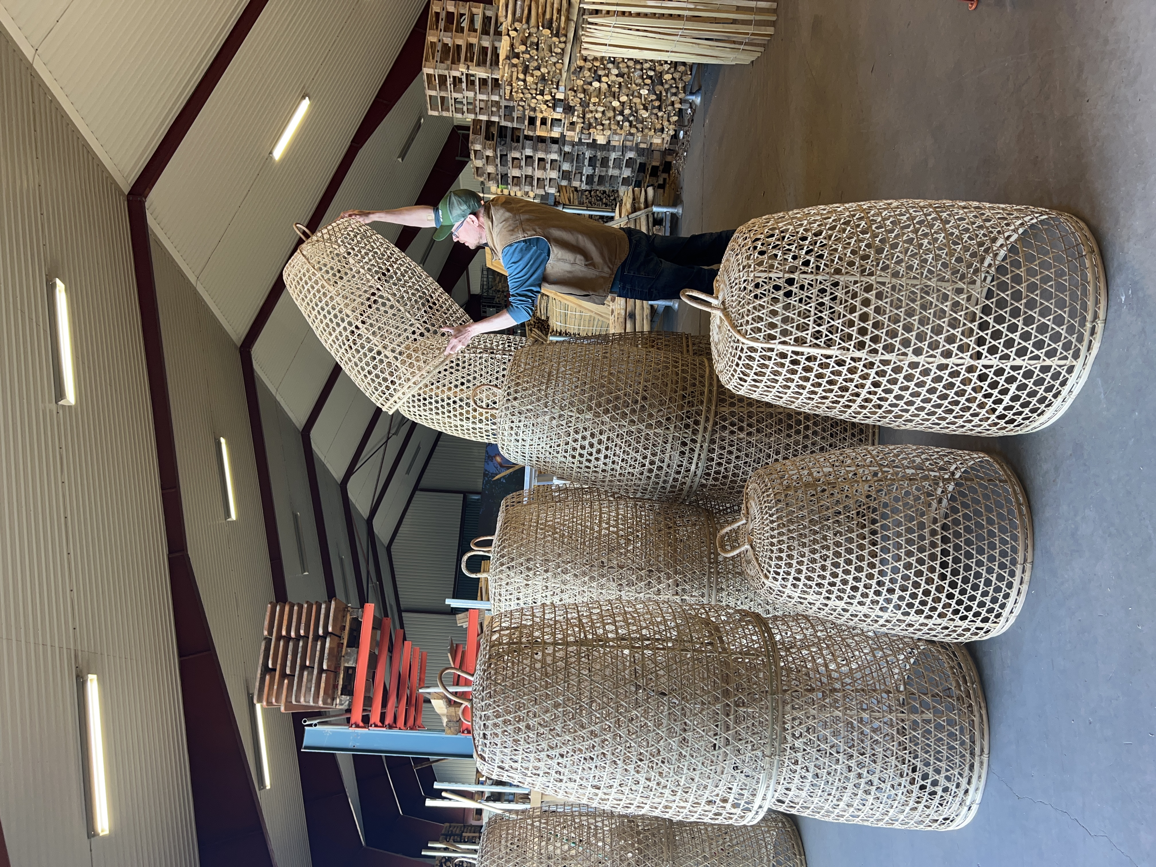 Asian Basket lamp made of braided bamboo - Medium large diameter 55 cm - 5