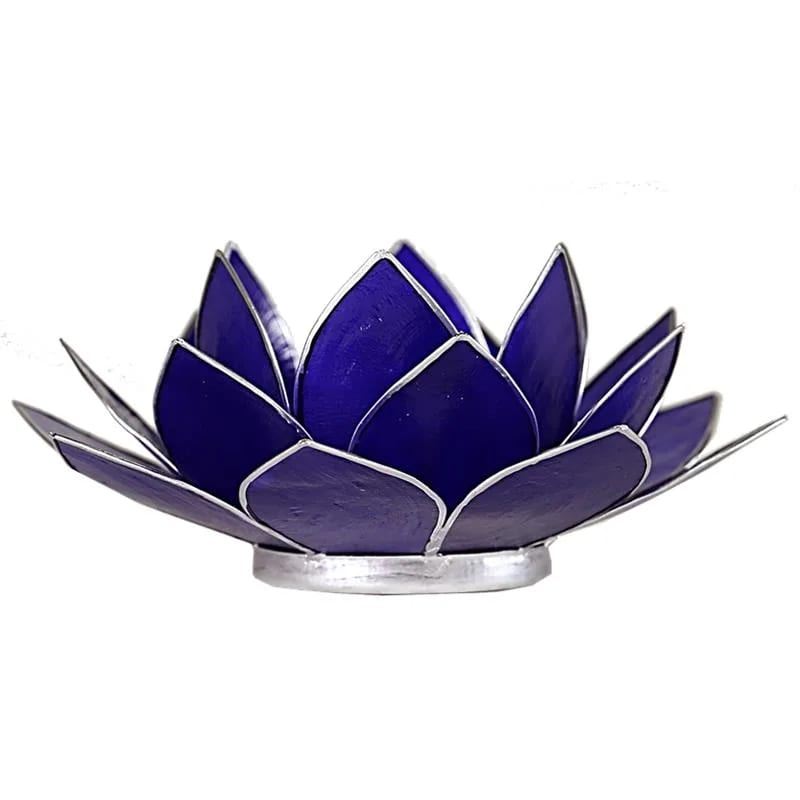 Lotuslyktan i snäckskal - Silvermetall  -Indigo - Chakra 6