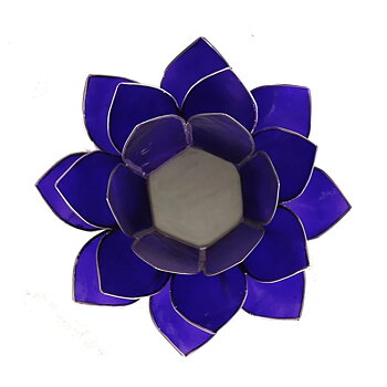 Lotuslyktan i snäckskal - Silvermetall  -Indigo - Chakra 6