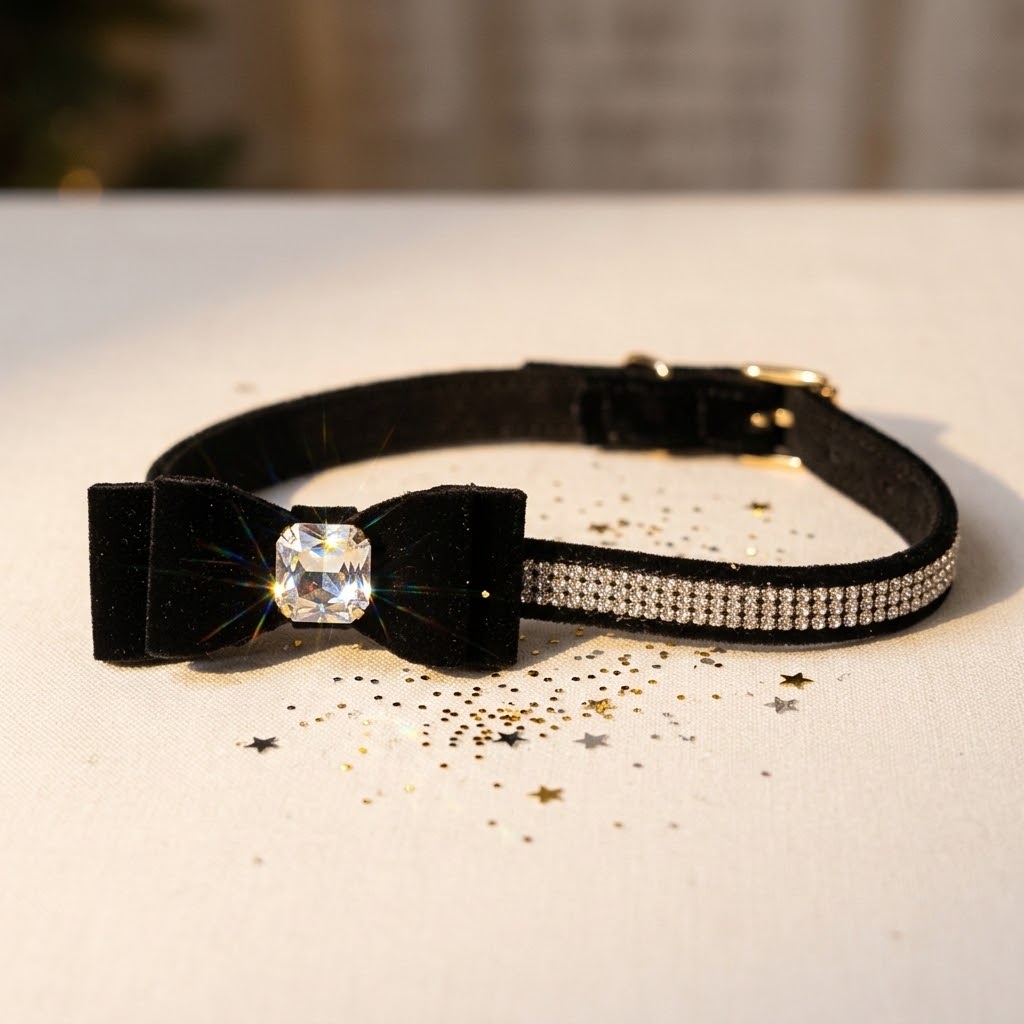 Nyårs halsband med rosett och bling-bling