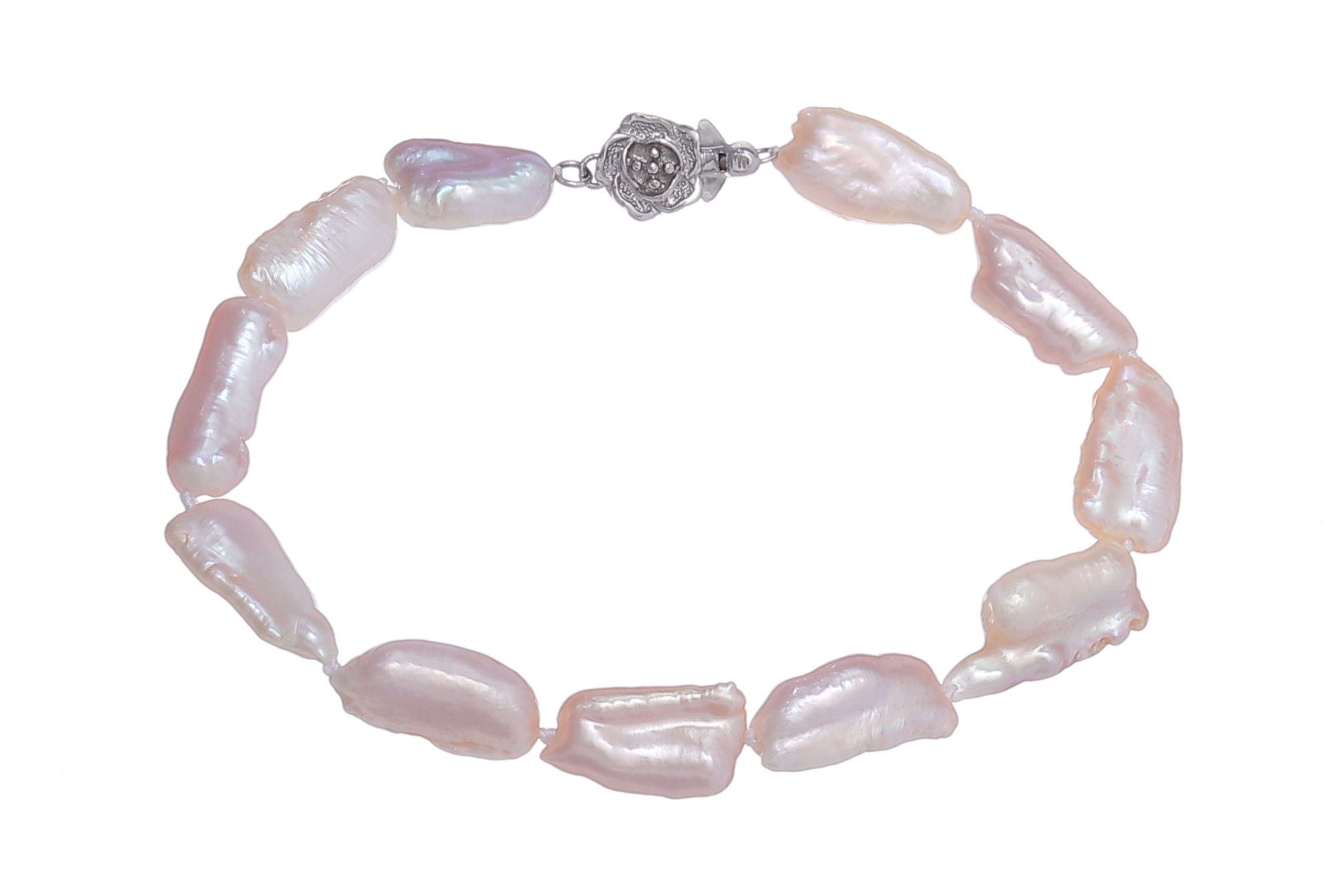 Armband aus Süßwasser-Barockperlen mit Silberverschluss
