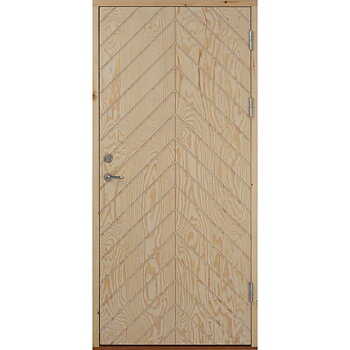 Förrådsdörr F41 är en dörr med fiskbensmönstrad dekorspårning