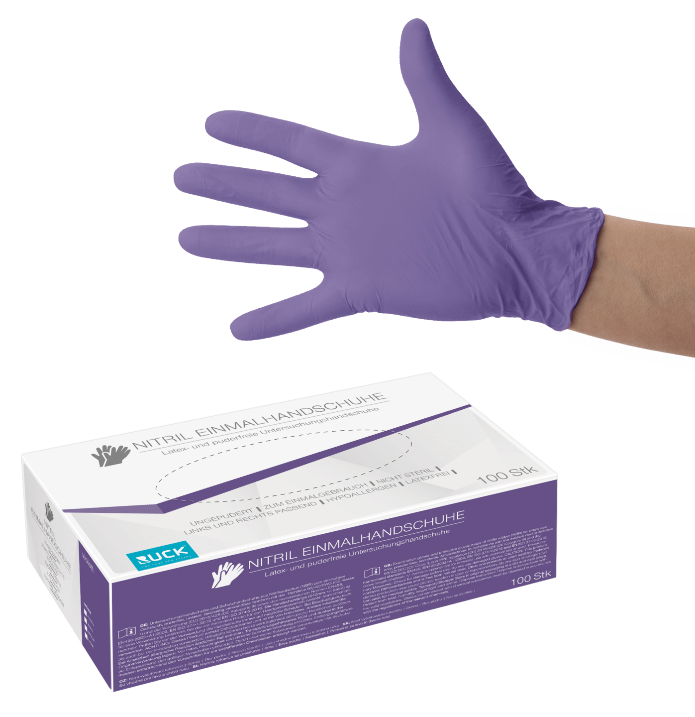 RUCK® Nitril Engångshandske, violett (Str. S), 100-pack