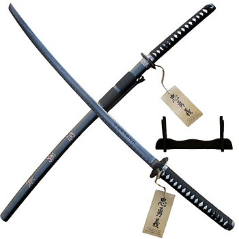 Svart Katana Svärd - Strength,  inklusive ställ i trä