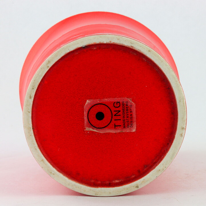 Stig Lindberg (Ting 1969) Red Modern Vase 16 cm