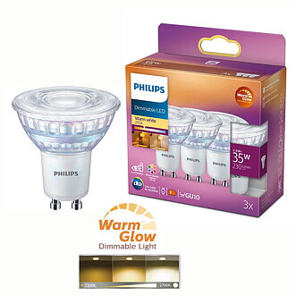 Led spot 2,6W (35w) gu10 dim wg 3-pack
