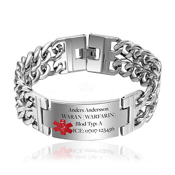 Medical Alert 23 medicinarmband dubbel pansar